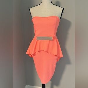 Neon Orange Mini Dress